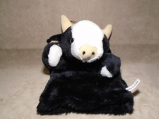 BLACK  WHITE COW 8  PLUSH HAND PUPPET GREENBACKS ML469 