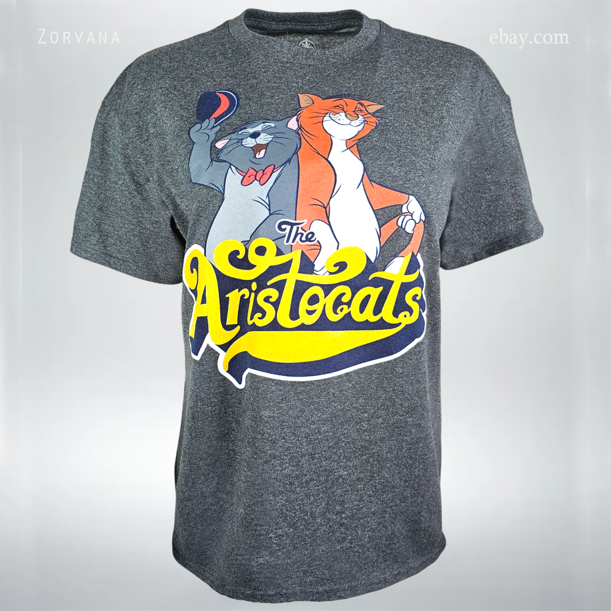 Disney Aristocats Adult T-Shirt Thomas O'Malley and Duchess Gray