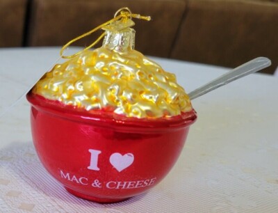 NEW Noble Gems ''I Love Mac & Cheese'' Glass Christmas Tree Ornament Kurt Adler