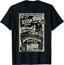 NEW Horror Monsters Mummy Wolfman Dracula Frankenstein T-Shirt - MADE IN USA