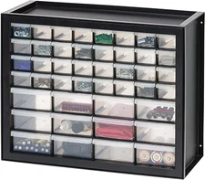 Drawer Plastic Storage Cabinet Small Parts Organizer Tools And Hardware Black 