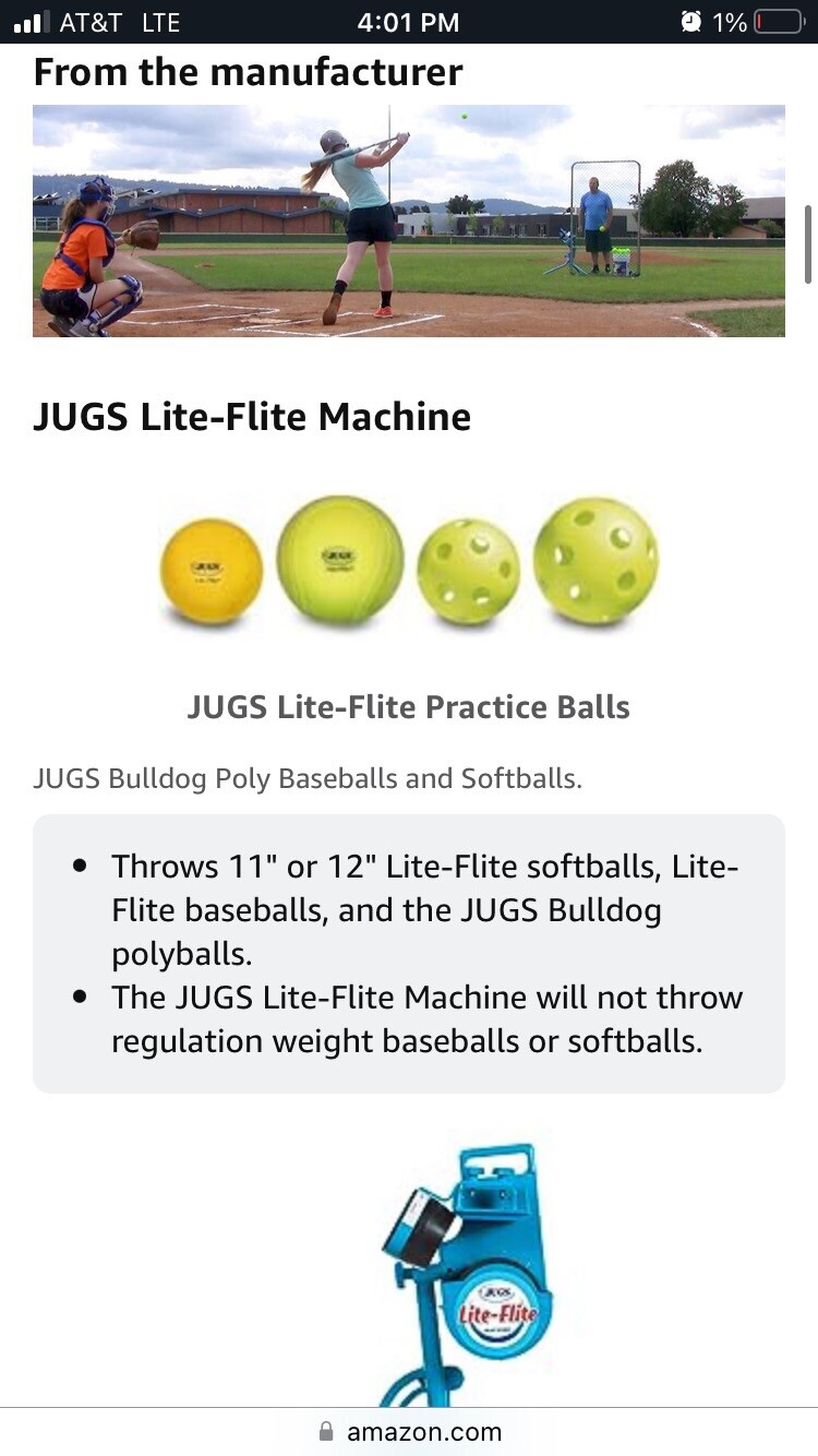 Jugs Sports LiteFlite Pitching Machine M6000 BaseBall And SoftBall
