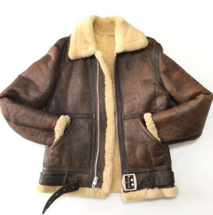 Schott Type B-9 Flight Mouton Leather Jacket Size 38 Made in Schott Type B-9 Flight Mouton Leather Jacket Size 38 Made in