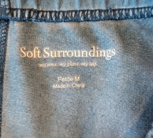 Soft Surroundings Blue ALine Pull On Skirt Sz PM - Picture 3 of 4