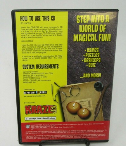 THE WIZARD - HARRY POTTER PC CD-ROM BY KRAZE CLUB, GAMES, PUZZLES, PRINTS +  | eBay