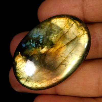 Natural Incredible Power Labradorite Oval Cabochon 67.40Cts. Reiki Gemstone