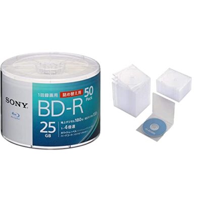 Disc Case Set 50 Single Layer Blu-Ray Discs For Sony Video Bd-R