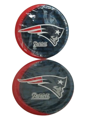 NFL NEW ENGLAND PATRIOTS PARTY DINNER PLATES 8 Pk - LOT OF 2 PACKS