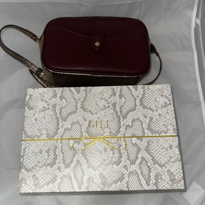 Vintage Gili Got It Love It Leather Cranberry Crossbody Purse Original Box