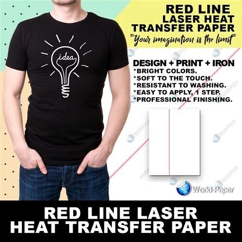 Laser Printer Heat Transfer Paper Soft Finish Dark T Shirt 11x17 100Sh Red  Line