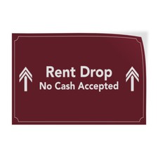 Horizontal Vinyl Stickers Rent Drop No Cash Accepted B Feature Department
