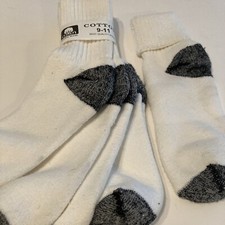 Boys Athletic Thick Terry Lined Socks Throughout,size 9-11,Cotton,white U.S.A