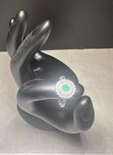 Solid 925 Silver Authentic Colombian Emerald Gemstone Handmade Ring Women Sz 8