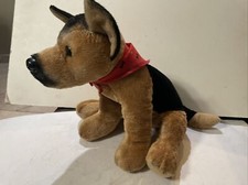 FAO Schwarz Brown Black Puppy Dog Plush Beanbag Realistic Soft Floppy 10"