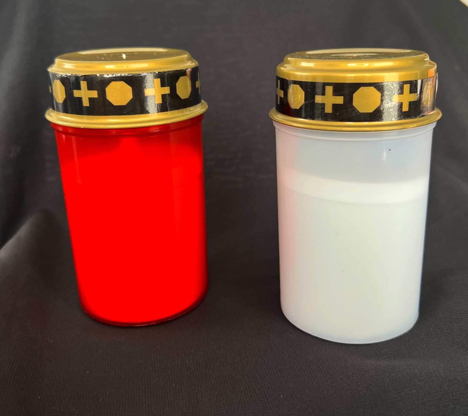 2-4 LED Grablicht weiß und rot mit Flackereffekt Grabkerze Grabschmuck Kerze