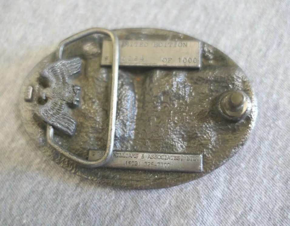 Hebilla de cinturón Williams & Assoc 1991 edición limitada peltre Miami fundición modernización Foto 2 de 4