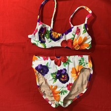 Vintage 90s Illusions By Cole Multicolor Floral Peony Bikini Set Sz 6