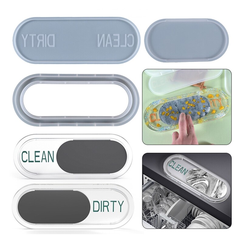 Dishwasher Clean Dirty Sign Indicator UV Crystal Epoxy Mold