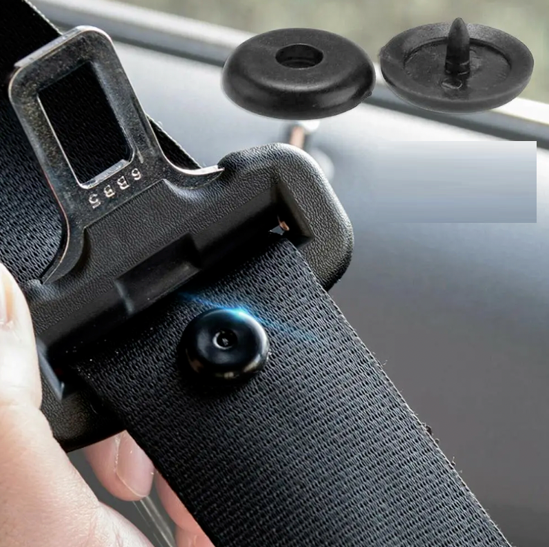 2X Pair Universal Seat Belt Stopper Clip Buckle Button Holders Stud Pin