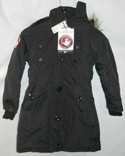 Canada Weather Gear Girls Black Winter Jacket size S 7/8 w/ Faux fur hood B13 