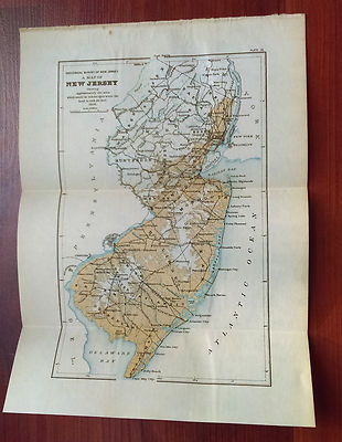 1896 Survey Map of New Jersey if Land was Submerged 100 Feet