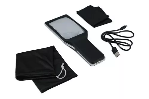 USB Recargable LED Iluminado Portátil 4x Lupa con Interruptor Atenuador - Imagen 1 de 9