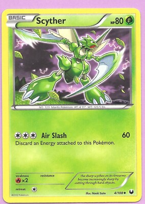 POKEMON SCYTHER 4/108 DARK EXPLORERS Regular Uncommon -NM/M 2012 RELEASE