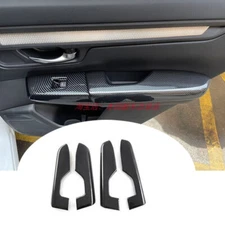 For Honda CR-V CRV 2023-24 Carbon Fiber Inner Door Window Armrest Cover Trim