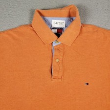 Tommy Hilfiger Polo Shirt Mens XL Orange Casual Short Sleeve