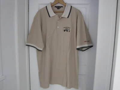 NOS RARE AM GENERAL Humvee Light Brown Polo Shirt by Devon & Jones Size L