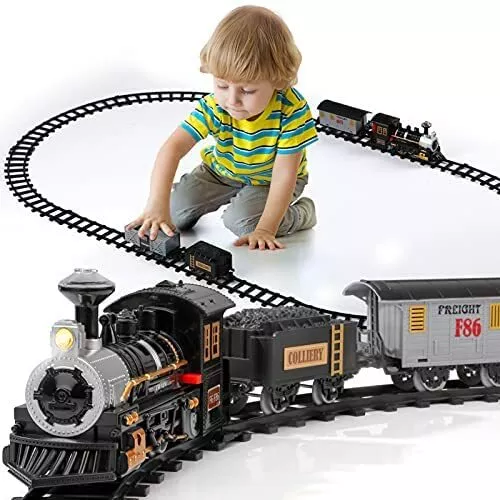 Electric Train Set for Kids Battery Powered Christmas Train Toys
