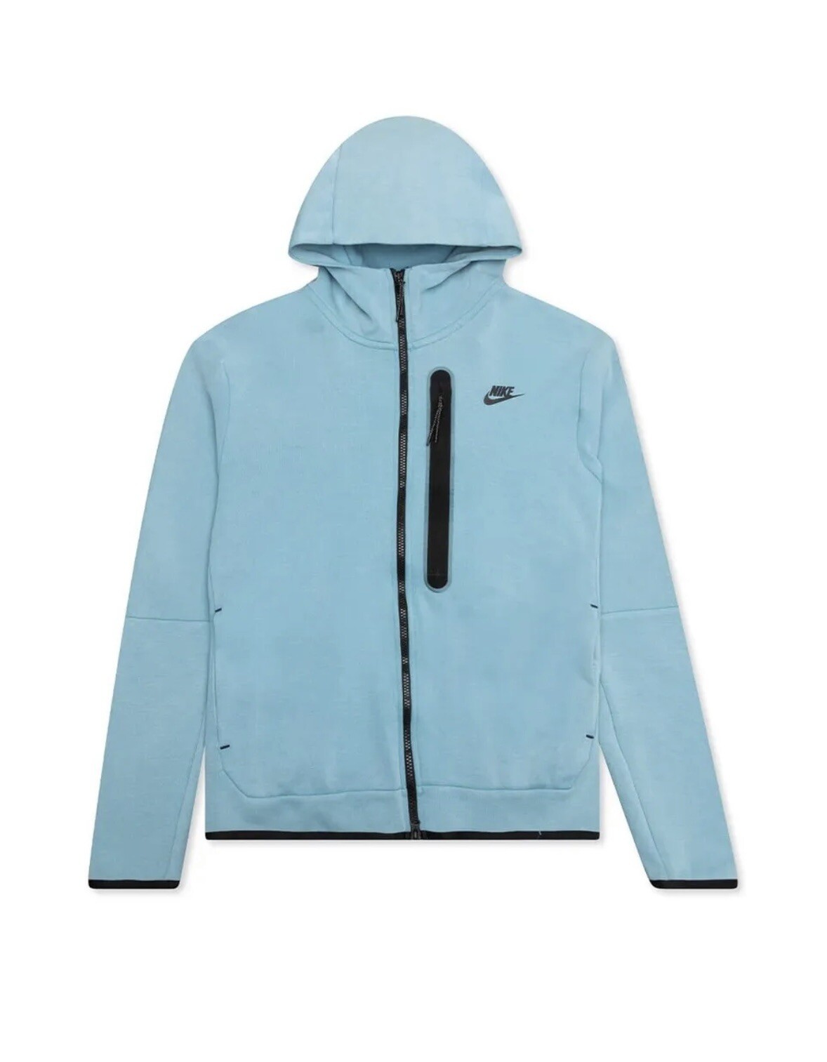 Nike Tech Fleece Washed FullZip Hoodie Mens SZ M Cerulean Black DD3100