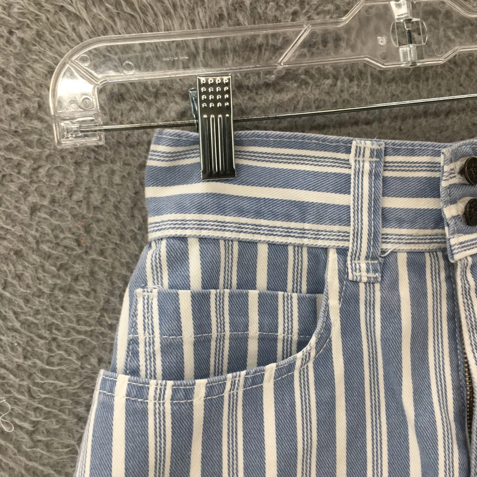 Pantalones cortos BDG Urban Outfitters con puños para mamá para mujer 2 azules a rayas de algodón tiro alto Foto 2 de 4
