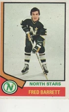 FRED BARRETT SIGNED 1973-74 TOPPS #234 - MINNESOTA NORTH STARS