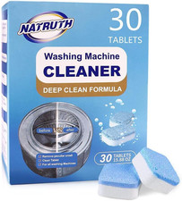 30 Pack Washing Machine Cleaner Tablets, Solid Washer Deep Cleaning Tablet, Clea