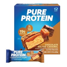 12 Count Pure Protein Chocolate Salted Caramel Bars High Protein Snack Food