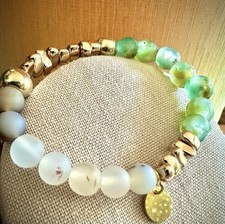 Handcrafted Recycled Sea Glass & Montana Dend...