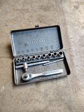 Vintage Craftsman 14 Socket Set Metal Case Usa V Ratchet Breaker Bar Vintage Craftsman 14 Socket Set Metal Case Usa V Ratchet Breaker Bar