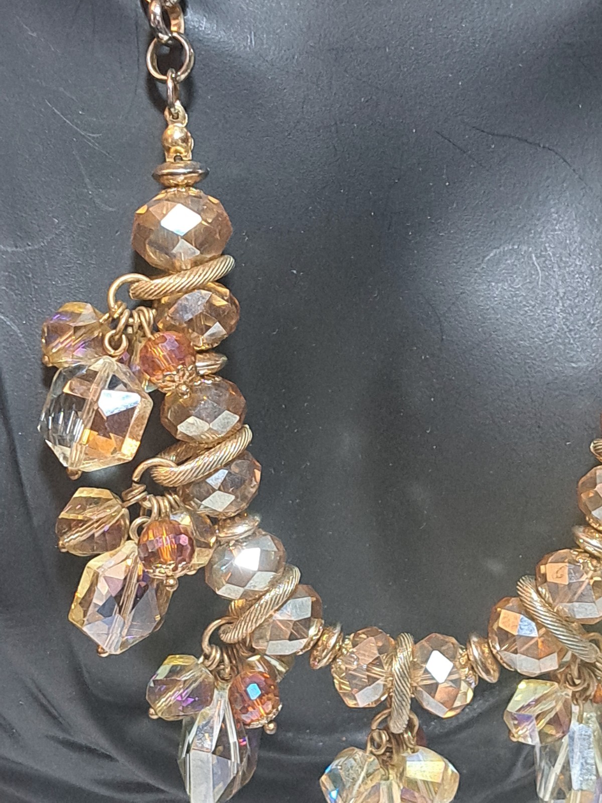 Chunky Cluster Statement Multi Colored Faceted Gl… - image 12