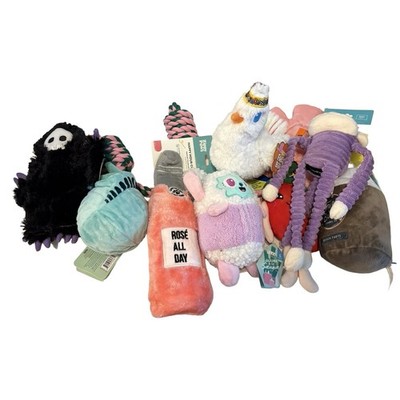 Dog Toys Lot of 10 Bark Large Toys Plush Squeek Bullymake All New With Tags