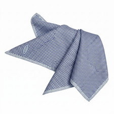 NWT Eton Woven Blue Navy Floral Linen Pocket Square Italy 13" missing label