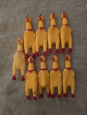 8 Small Squeaky Rubber Chicken Chew Toy with Playful Squeeze Sound