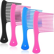 4 Pieces Wide Tooth Combs, Hair Detangling Jumbo Rake Comb for Thick Long