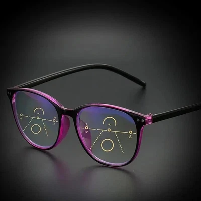 Gleitsicht Multifokale Lesebrille Anti Blaulicht großes Gestell Herren Damen - Bild 1 von 4