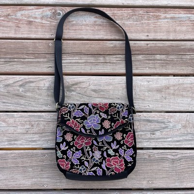 Sakroots Black Floral Sling Backpack Sakroots backpack small_town_life - Gem main image 2