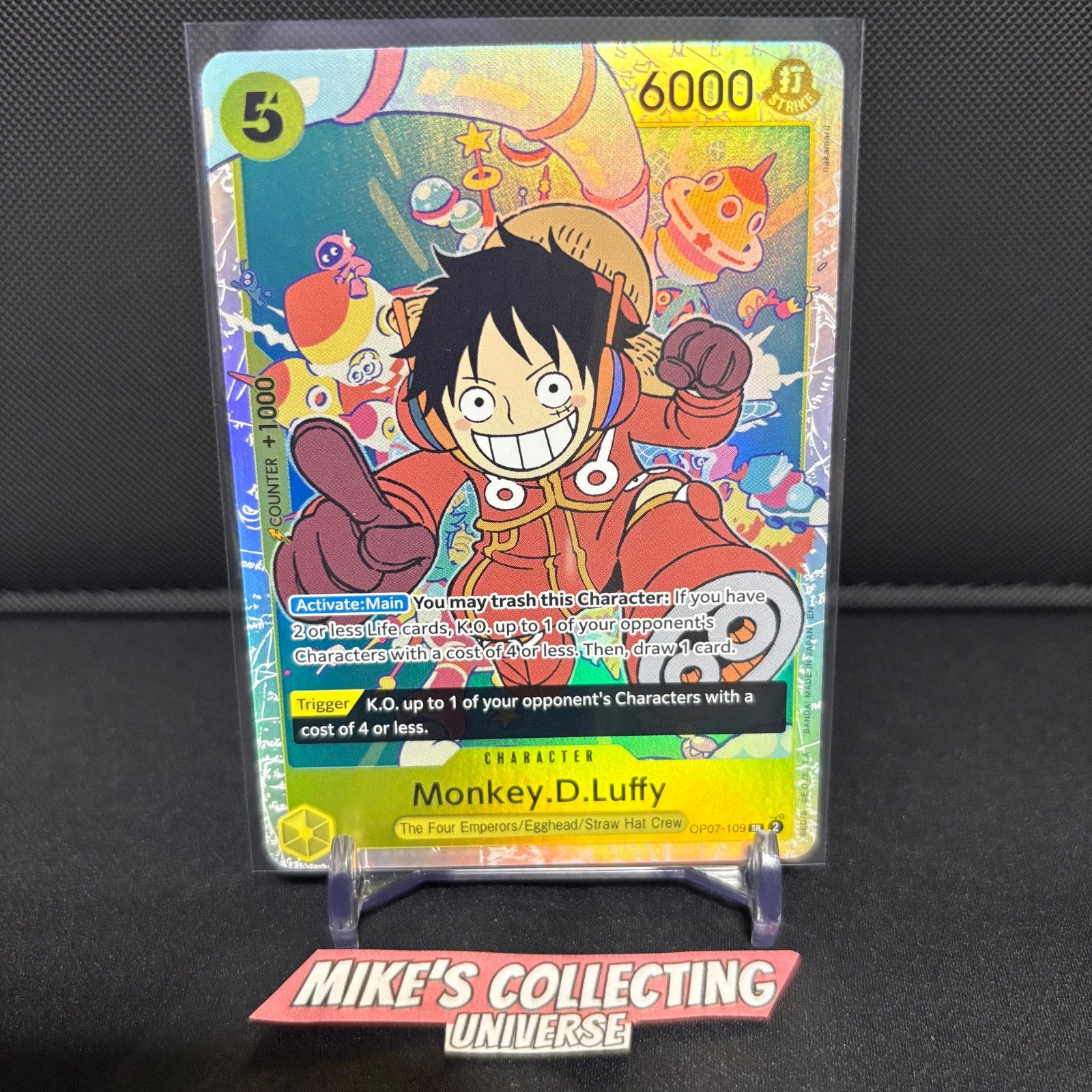 One Piece Monkey D. Luffy OP07-109 SR Reprint Yellow NM