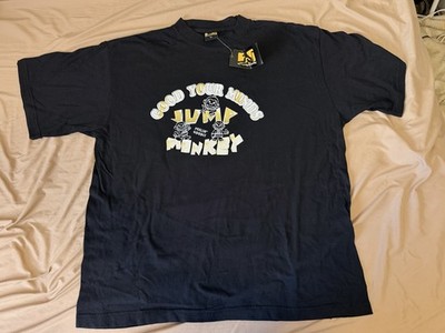 Vintage Drunknmunky Jump Monkey Monkey Black Graphic Logo T-Shirt Mens XL