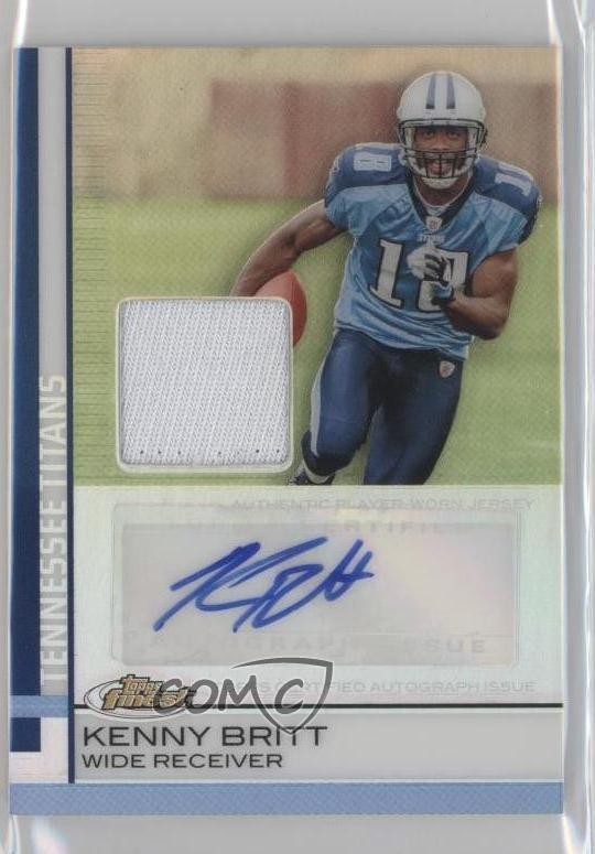 2009 Topps Finest Rookie Refractor 41/50 Kenny Britt #91 RPA Patch Auto RC 0a1