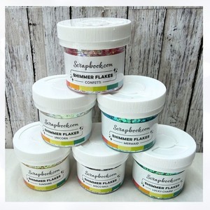 Scrapbook.com SHIMMER FLAKES Chunky Glitter 2oz Lot of 6