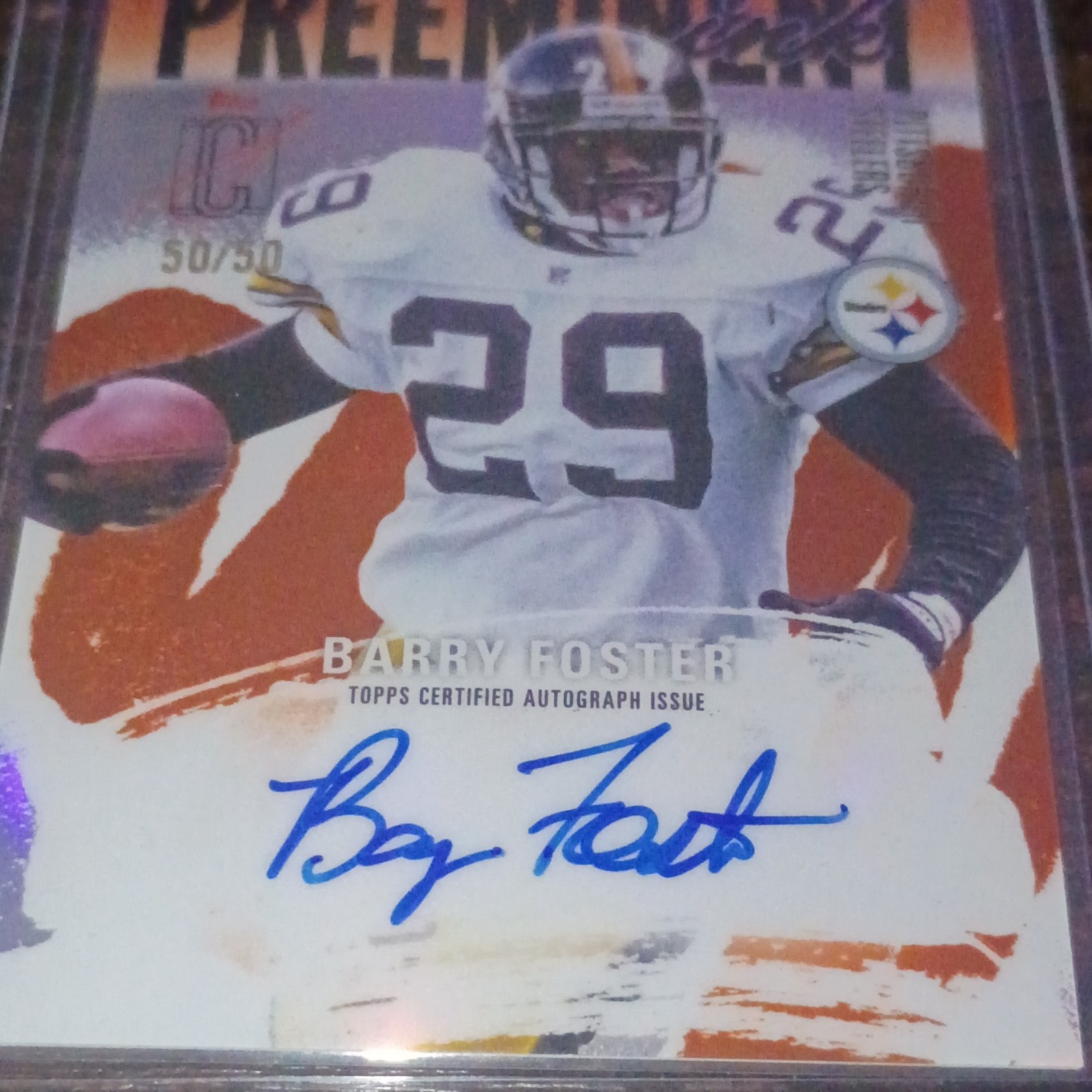 Topps 2025 Signature Class Barry Foster Preeminent Ink Auto Orange /50